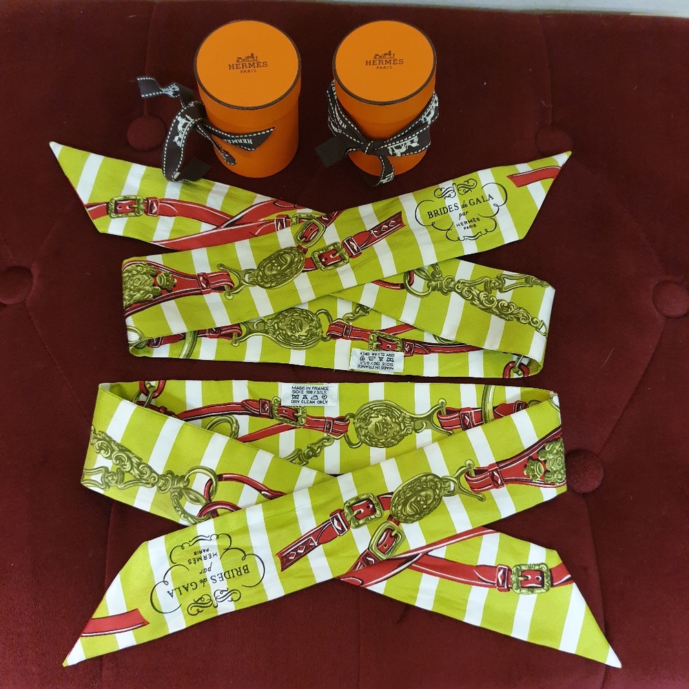 Hermes Silk Twilly pair.